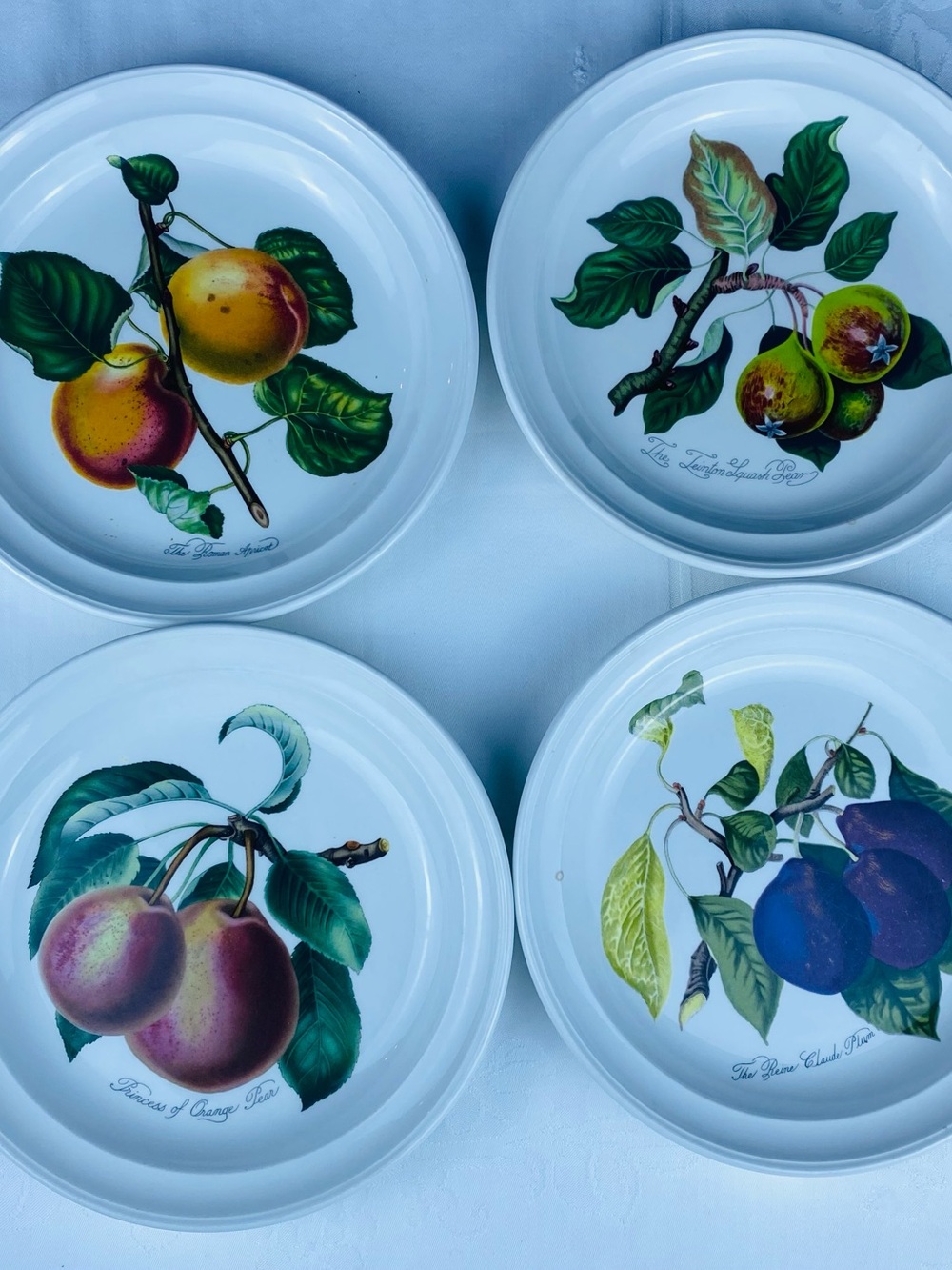 Set of 4 Vintage Portmeirion Pomana Dessert Plates 7.35” Fruit Goddess Design